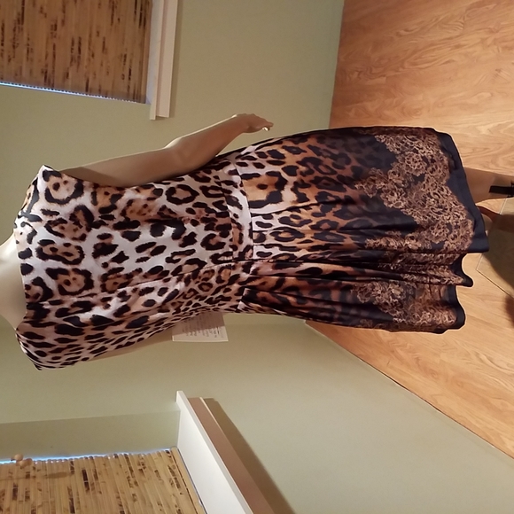 Boston Proper Fit & Flare Animal Print Sleeveless Dress Size 18 - Picture 4 of 12